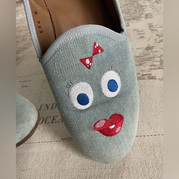 Man Repeller x Del Toro Goofy Face Slippers Denim Loafer Size 6 - Picture 3 of 13